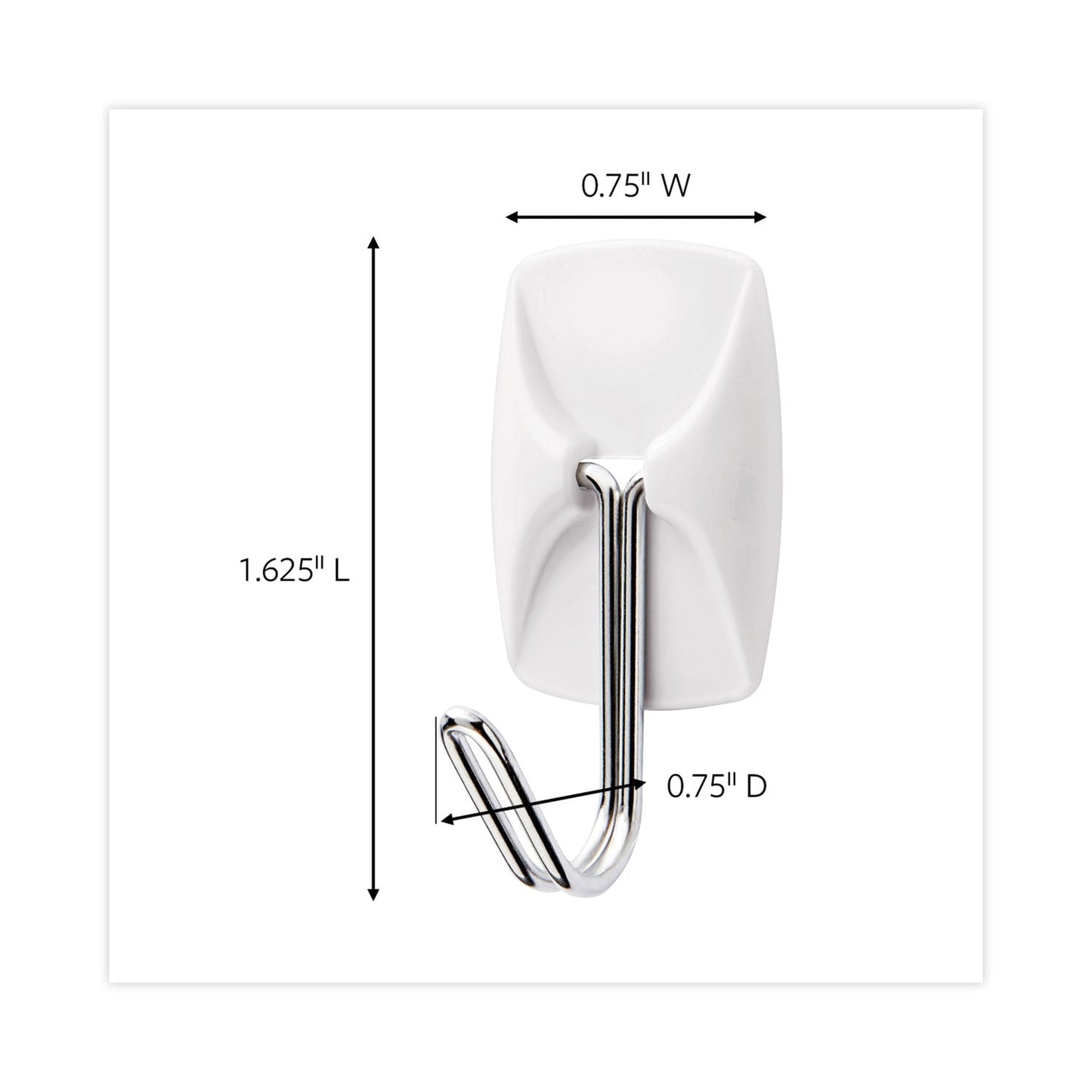 Command General Purpose Hooks, Small, 0.5 lb Cap, White, 28 Hooks and 32 Strips/Pack