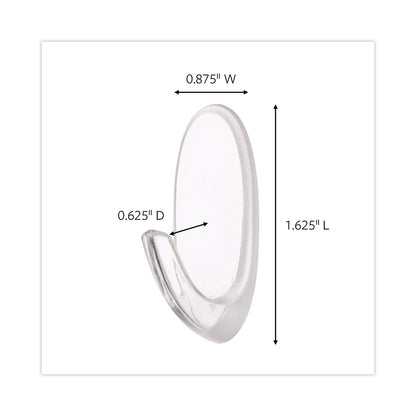 Command Clear Hooks and Strips, Plastic, Medium, 50 Hooks with 50 Adhesive Strips per Carton