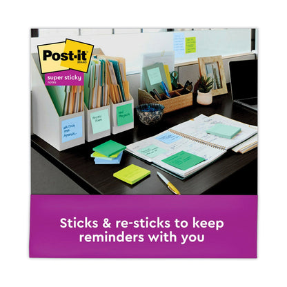Post-it Recycled Notes in Oasis Collection Colors, Cabinet Pack, 3" x 3", 70 Sheets/Pad, 24 Pads/Pack