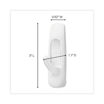 Command General Purpose Hooks Multi-Pack, Medium, 3 lb Cap, White, 6 Hooks and 12 Strips/Pack