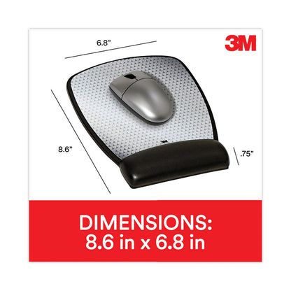 3M Antimicrobial Gel Compact Mouse Pad with Wrist Rest, 8.6 x 6.75, Black