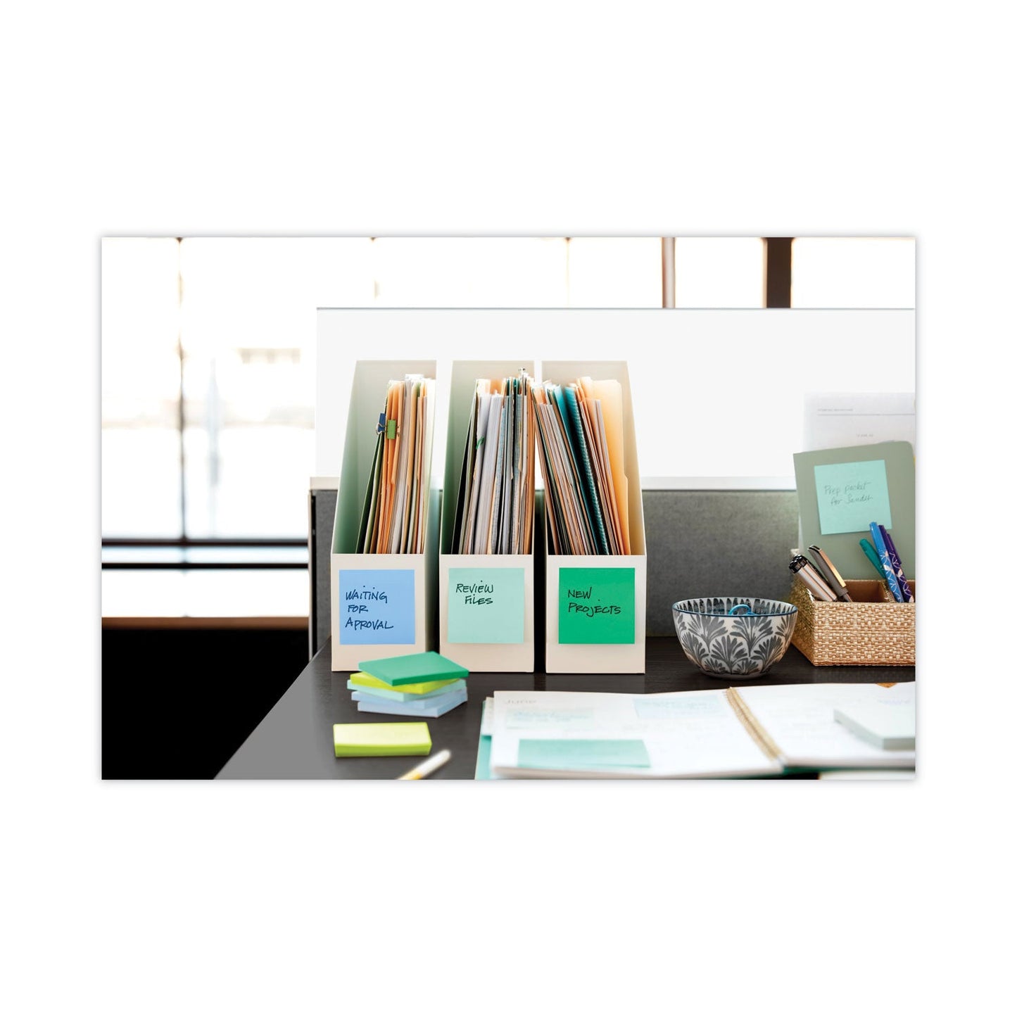 Post-it Recycled Pop-up Notes in Oasis Collection Colors, 3" x 3", 90 Sheets/Pad, 10 Pads/Pack