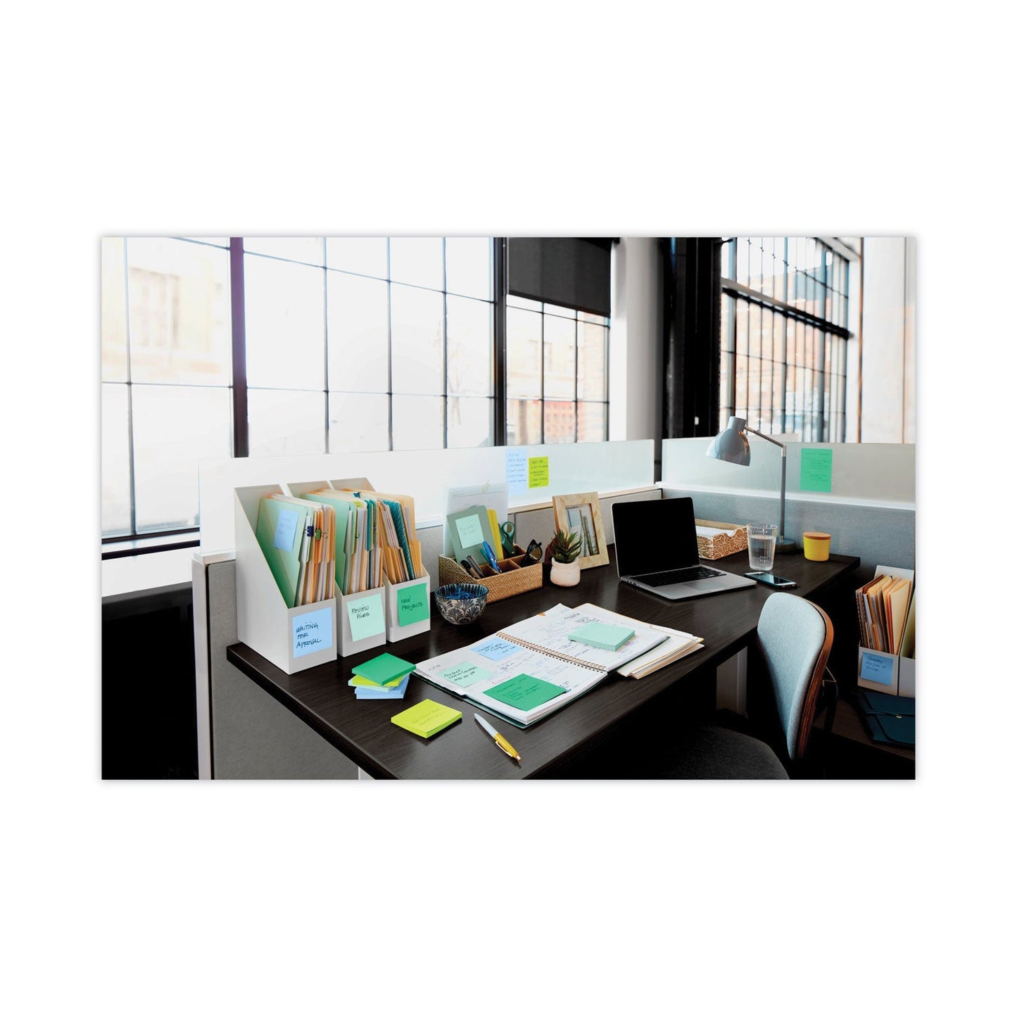 Post-it Recycled Pop-up Notes in Oasis Collection Colors, 3" x 3", 90 Sheets/Pad, 10 Pads/Pack