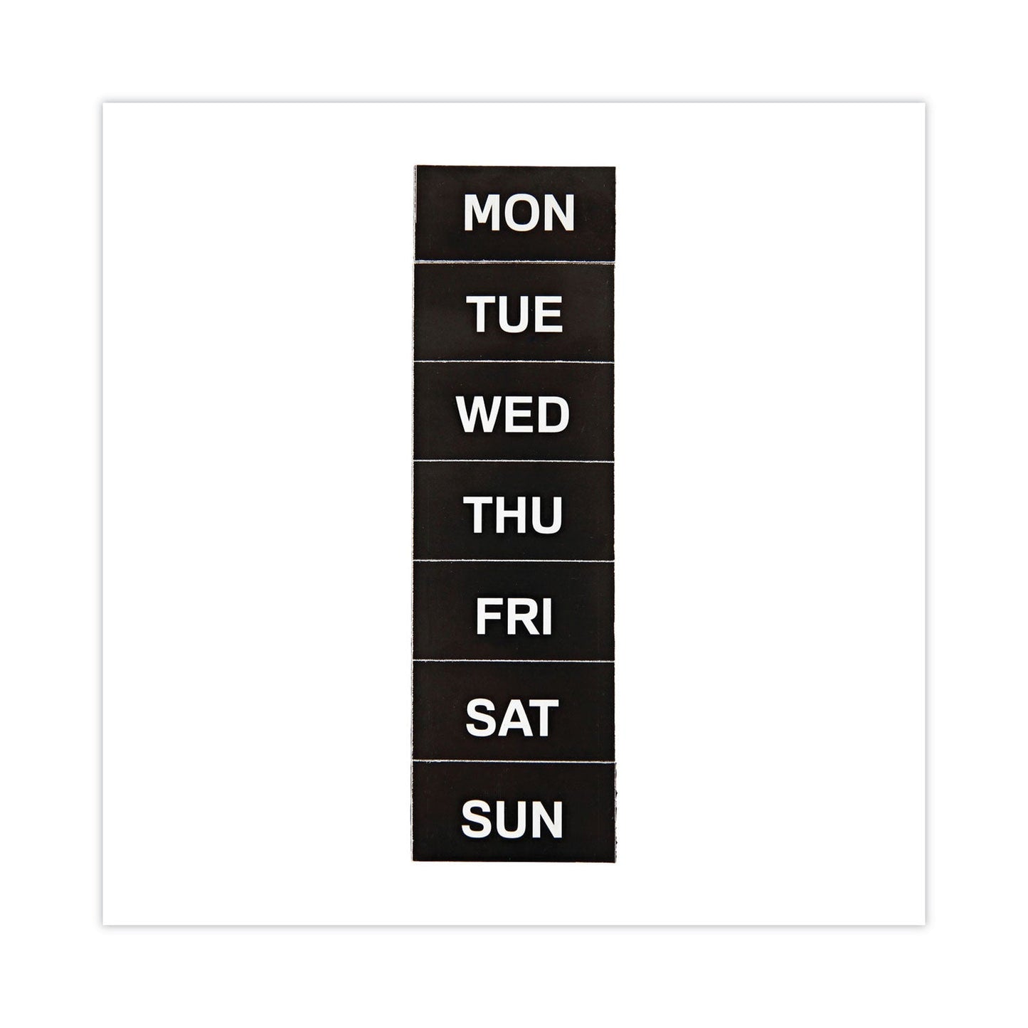 MasterVision Interchangeable Magnetic Board Accessories, Days of Week, Black/White, 2" x 1", 7 Pieces