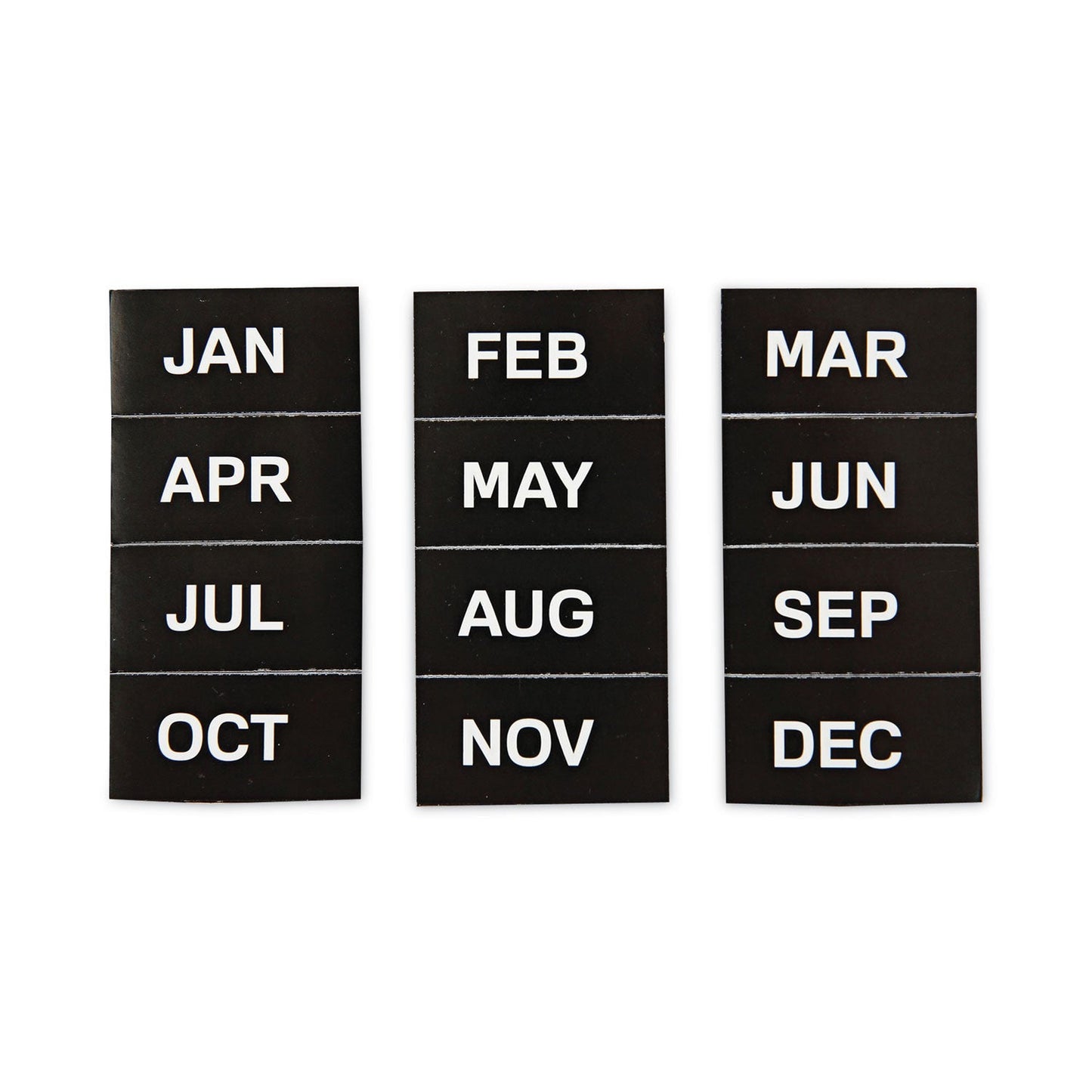 MasterVision Interchangeable Magnetic Board Accessories, Months of Year, Black/White, 2" x 1", 12 Pieces