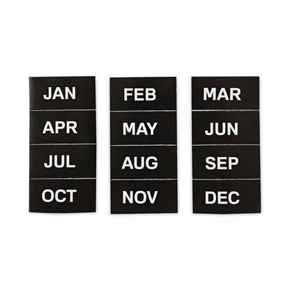 MasterVision Interchangeable Magnetic Board Accessories, Months of Year, Black/White, 2" x 1", 12 Pieces