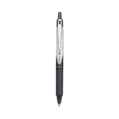 Pilot VBall RT Liquid Ink Roller Ball Pen, Retractable, Extra-Fine 0.5 mm, Black Ink, Black/White Barrel