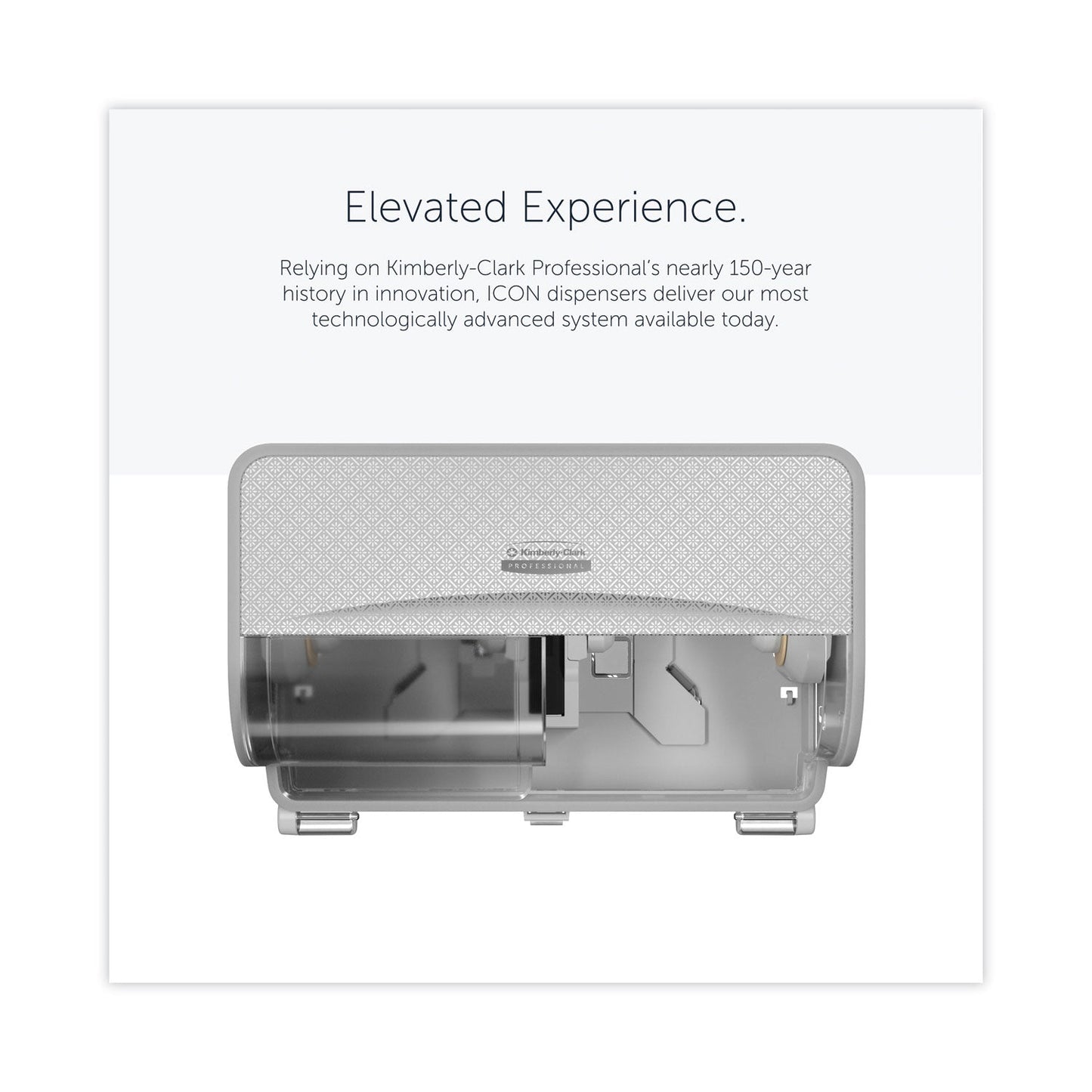 Kimberly-Clark Professional* ICON Coreless Standard Roll Toilet Paper Dispenser, 8.43 x 13 x 7.25, Silver Mosaic