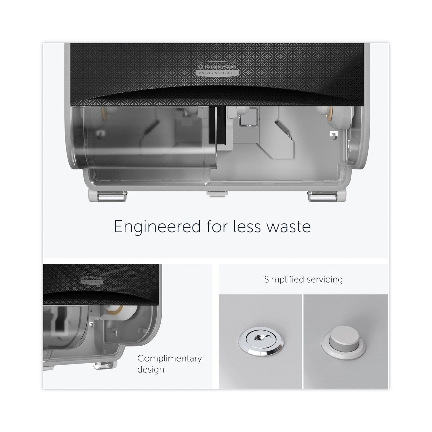 Kimberly-Clark Professional* ICON Coreless Standard Roll Toilet Paper Dispenser, 8.43 x 13 x 7.25, Black Mosaic