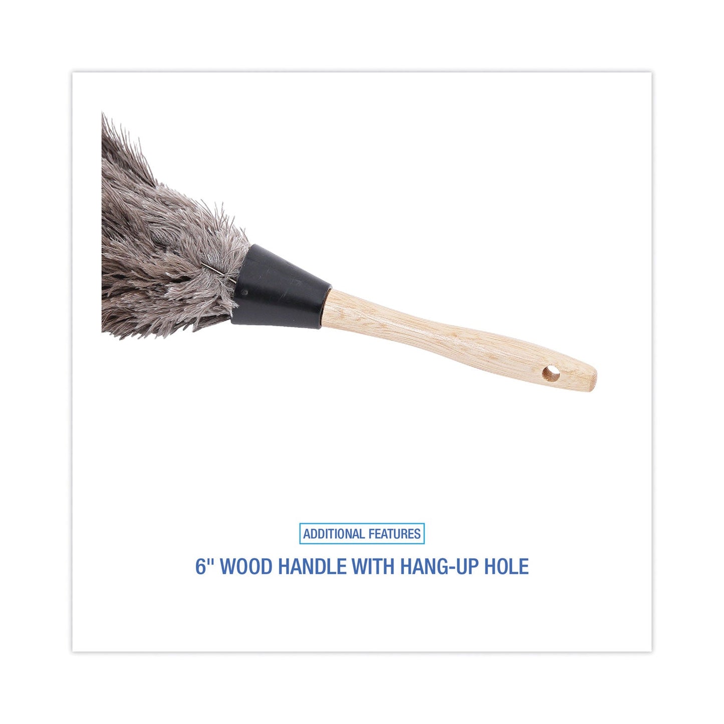 Boardwalk Professional Ostrich Feather Duster, Gray, 14" Length, 6" Handle