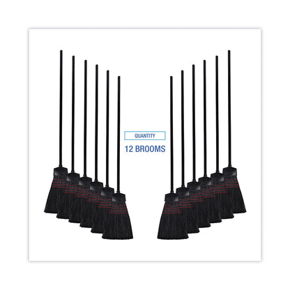 Boardwalk Maid Broom, Plastic Bristles, 54" Overall Length, Dozen