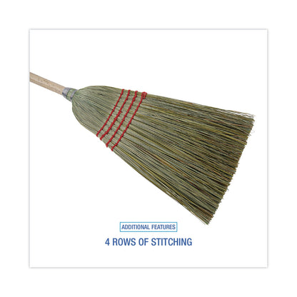 Boardwalk Mixed Fiber Maid Broom, Mixed Fiber Bristles, 55" Overall Length, Natural, 12/Carton