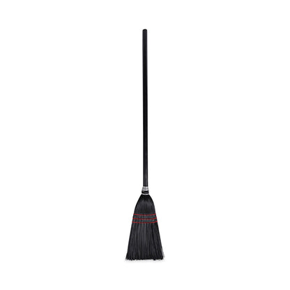 Boardwalk Flag Tipped Poly Lobby Brooms, Flag Tipped Poly Bristles, 38" Overall Length, Natural/Black, 12/Carton