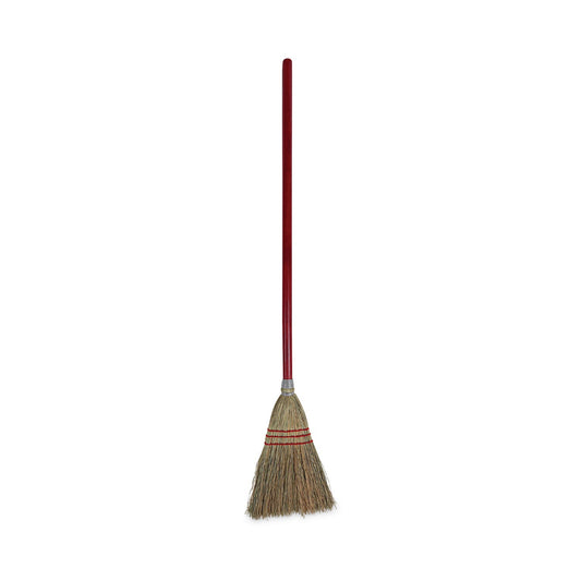 Boardwalk Corn Fiber Lobby/Toy Broom, Corn Fiber Bristles, 39" Overall Length, Red