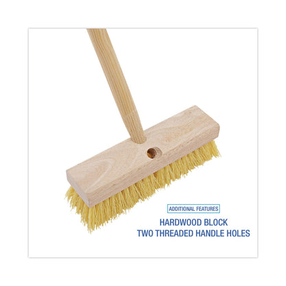 Boardwalk Deck Brush Head, 2" Cream Polypropylene Bristles, 10" Brush