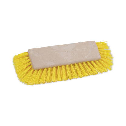 Boardwalk Dual-Surface Scrub Brush, Yellow Polypropylene Bristles, 10" Brush, Plastic Handle