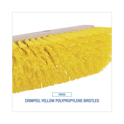Boardwalk Dual-Surface Scrub Brush, Yellow Polypropylene Bristles, 10" Brush, Plastic Handle