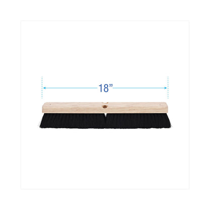 Boardwalk Floor Brush Head, 2.5" Black Tampico Fiber Bristles, 18" Brush