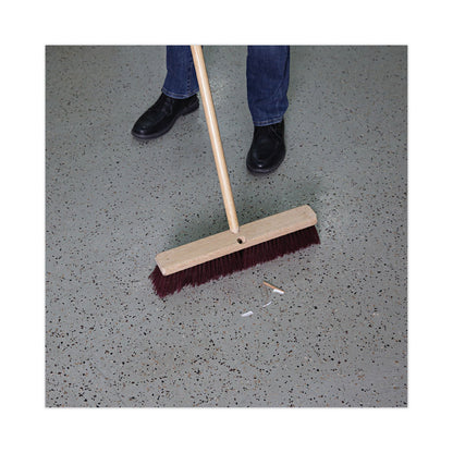 Boardwalk Floor Brush Head, 3" Maroon Heavy-Duty Polypropylene Bristles, 18" Brush