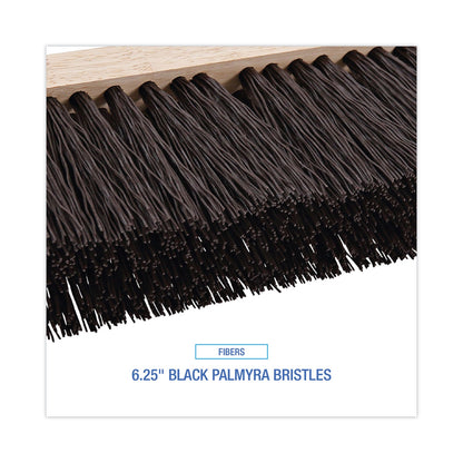 Boardwalk Street Broom Head, 6.25" Brown Polypropylene Bristles, 16" Brush