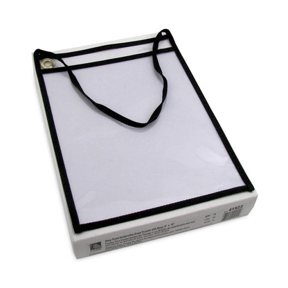 C-Line 1-Pocket Shop Ticket Holder w/Setrap, Black Stitching, 75-Sheet, 9 x 12, 15/Box