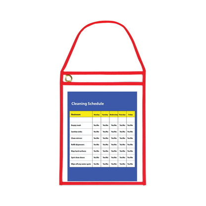 C-Line 1-Pocket Shop Ticket Holder w/Setrap and Red Stitching, 75-Sheet, 9 x 12, 15/Box