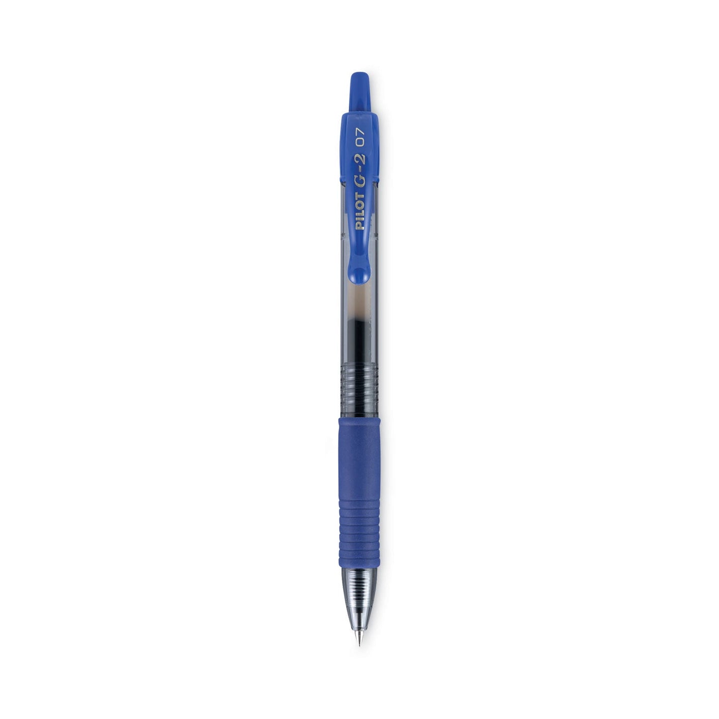 Pilot G2 Premium Gel Pen, Retractable, Fine 0.7 mm, Blue Ink, Smoke Barrel, 2/Pack