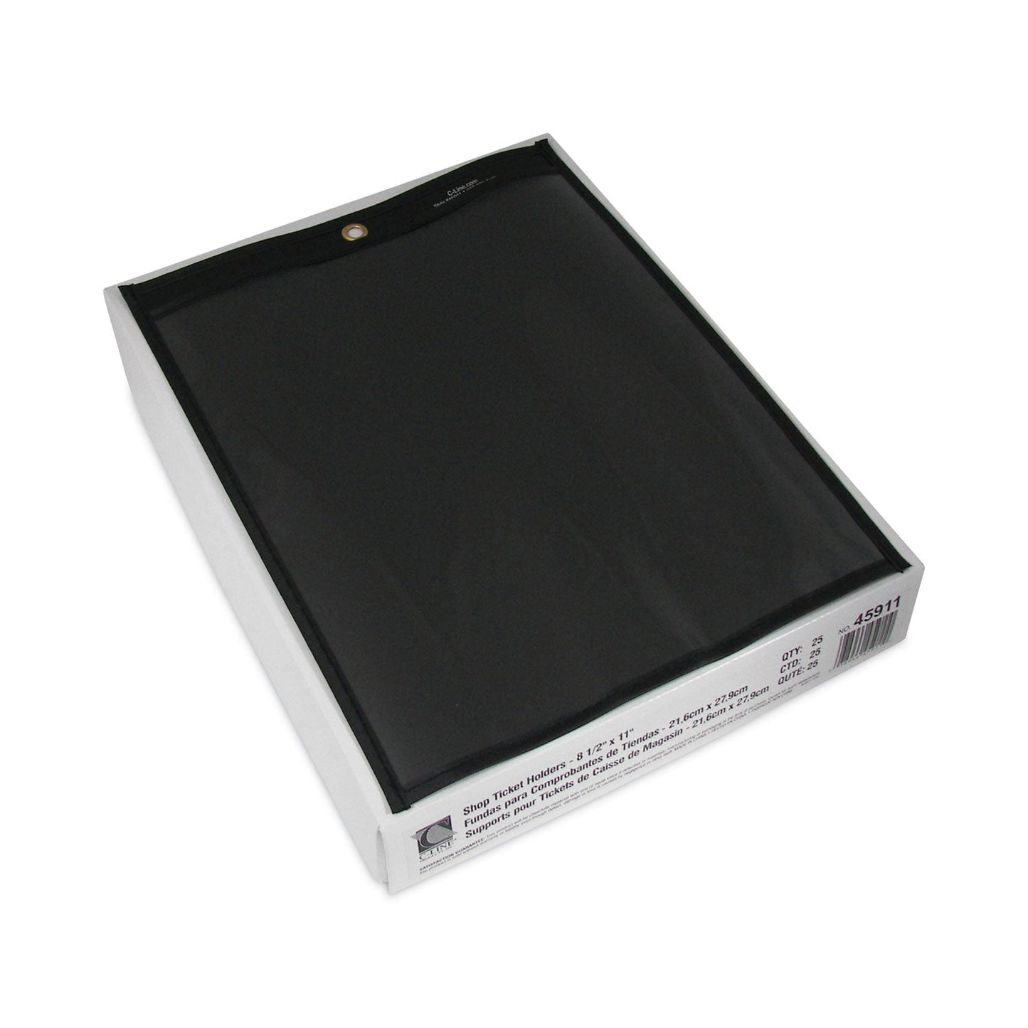 C-Line Shop Ticket Holders, Stitched, One Side Clear, 50 Sheets, 8.5 x 11, 25/Box