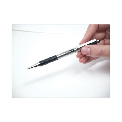 Zebra F-301 Ballpoint Pen, Retractable, Fine 0.7 mm, Black Ink, Stainless Steel/Black Barrel, 2/Pack