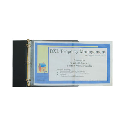 C-Line Panoramic Fold-Out Poly Sheet Protectors, Center Loading, Clear, 17 x 11, 25/Box