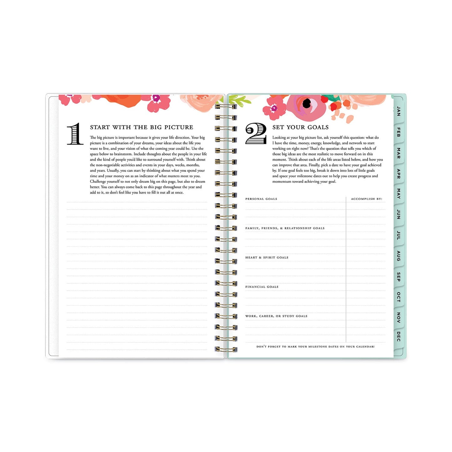 Blue Sky Day Designer Secret Garden Mint Frosted Weekly/Monthly Planner, 8 x 5, Multicolor Cover, 12-Month (Jan to Dec): 2023