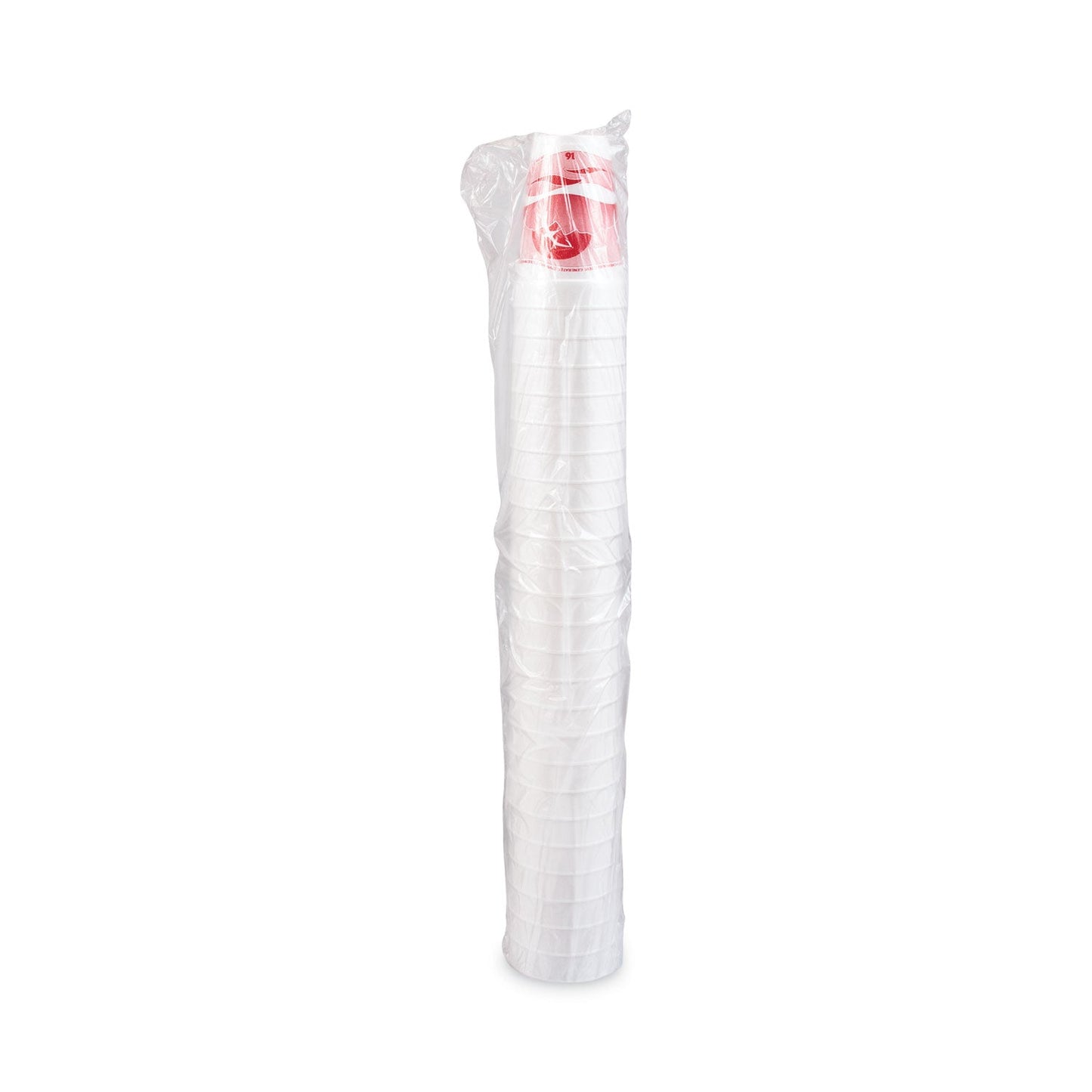 Dart Horizon Hot/Cold Foam Drinking Cups, 16 oz, Printed, Cranberry/White, 25/Bag, 40 Bags/Carton