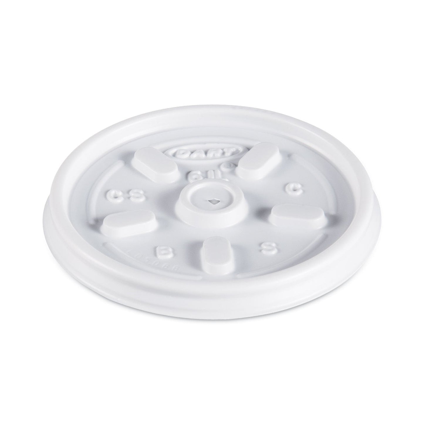 Dart Plastic Lids for Foam Containers, Vented, Fits 3.5-6 oz, White, 100/Pack, 10 Packs/Carton