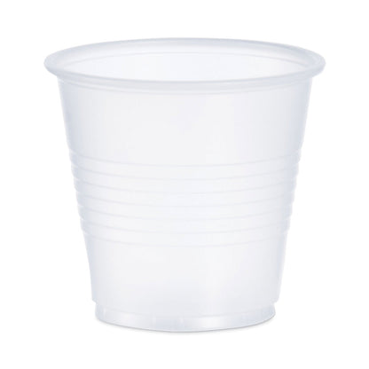Dart High-Impact Polystyrene Cold Cups, 3.5 oz, Translucent, 100 Cups/Sleeve, 25 Sleeves/Carton