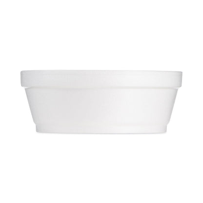Dart Foam Container, Squat, 8 oz, 4.63" Diameter x 1.13"h, White, 500/Carton