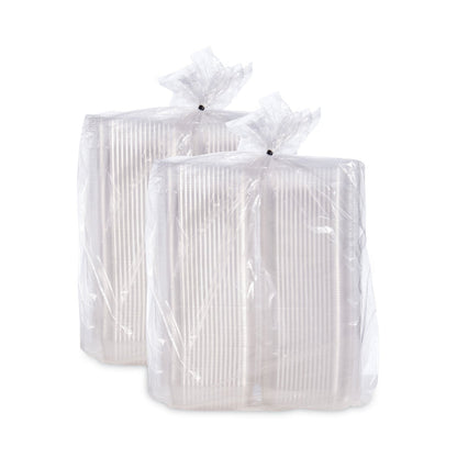 Dart StayLock Clear Hinged Lid Containers, 6.5 x 6.1 x 3, Clear, Plastic, 125/Pack, 4 Packs/Carton