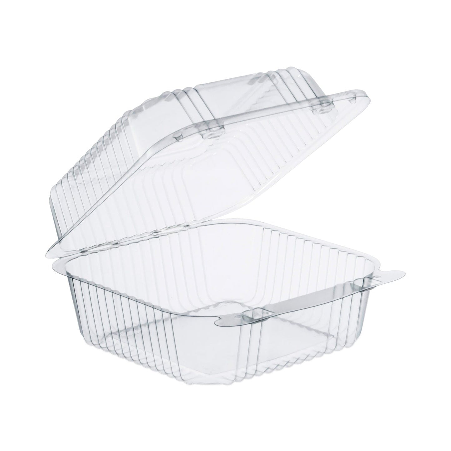 Dart StayLock Clear Hinged Lid Containers, 6.5 x 6.1 x 3, Clear, Plastic, 125/Pack, 4 Packs/Carton