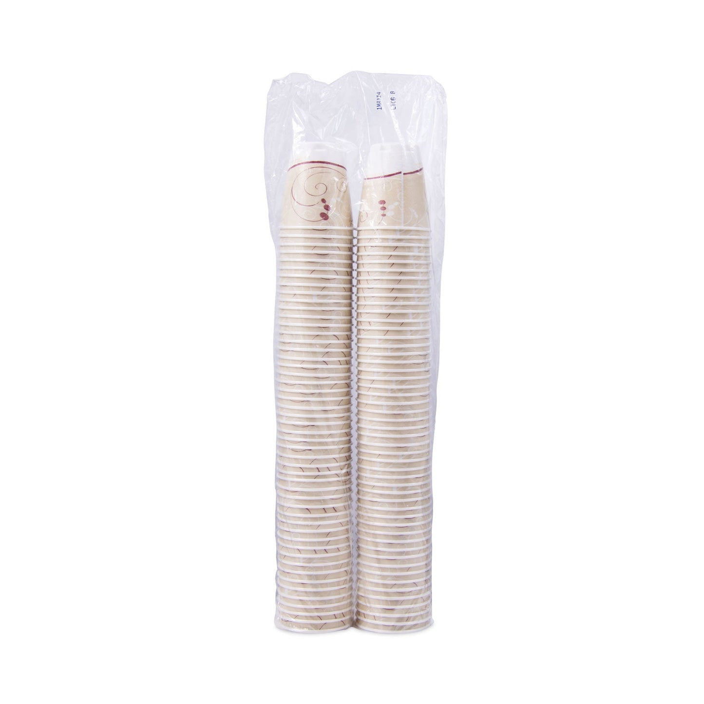 Dart Trophy Plus Dual Temperature Insulated Cups in Symphony Design, 8 oz, Beige, 100/Pack