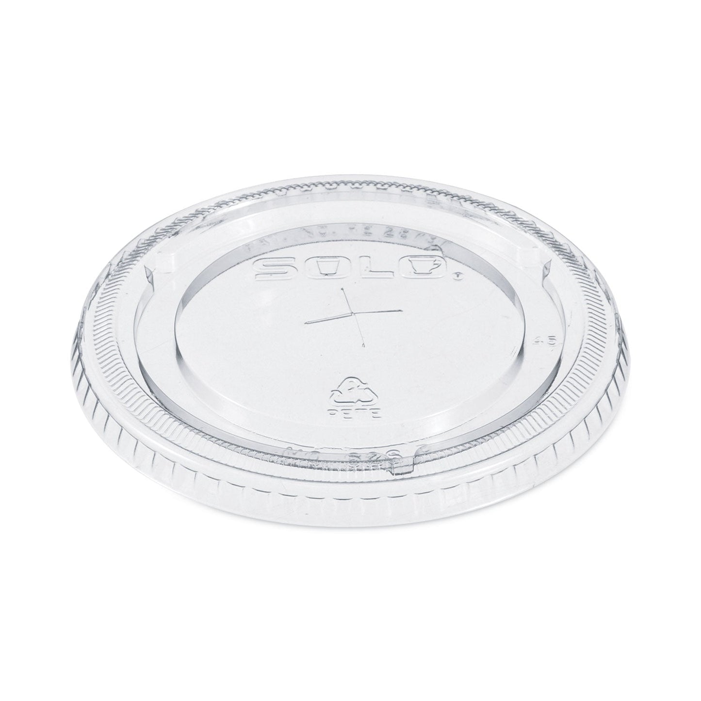 Dart PETE Flat Straw-Slot Cold Cup Lids, Fits 16 oz to 24 oz, Clear, 100/Pack