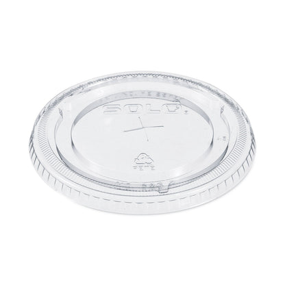 Dart PETE Flat Straw-Slot Cold Cup Lids, Fits 16 oz to 24 oz, Clear, 100/Pack