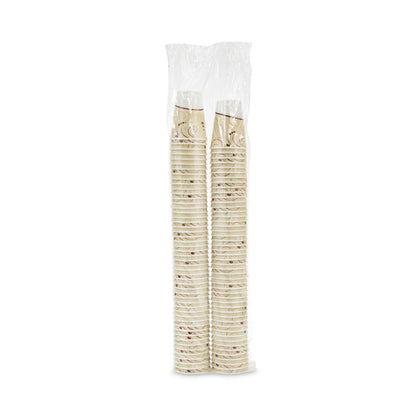 Dart Trophy Plus Dual Temperature Insulated Cups in Symphony Design, 12 oz, Beige, 1,000/Carton