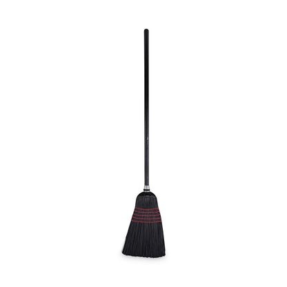 Boardwalk Flagged Tip Poly Bristle Janitor Brooms, 10 x 58.5, Wood Handle, Natural/Black, 12/Carton