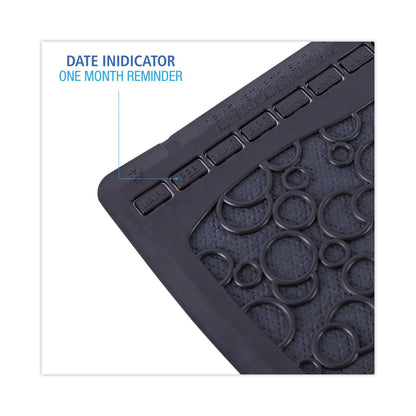Boardwalk Urinal Mat 2.0, Rubber, 17.5 x 20, Black/Black, 6/Carton