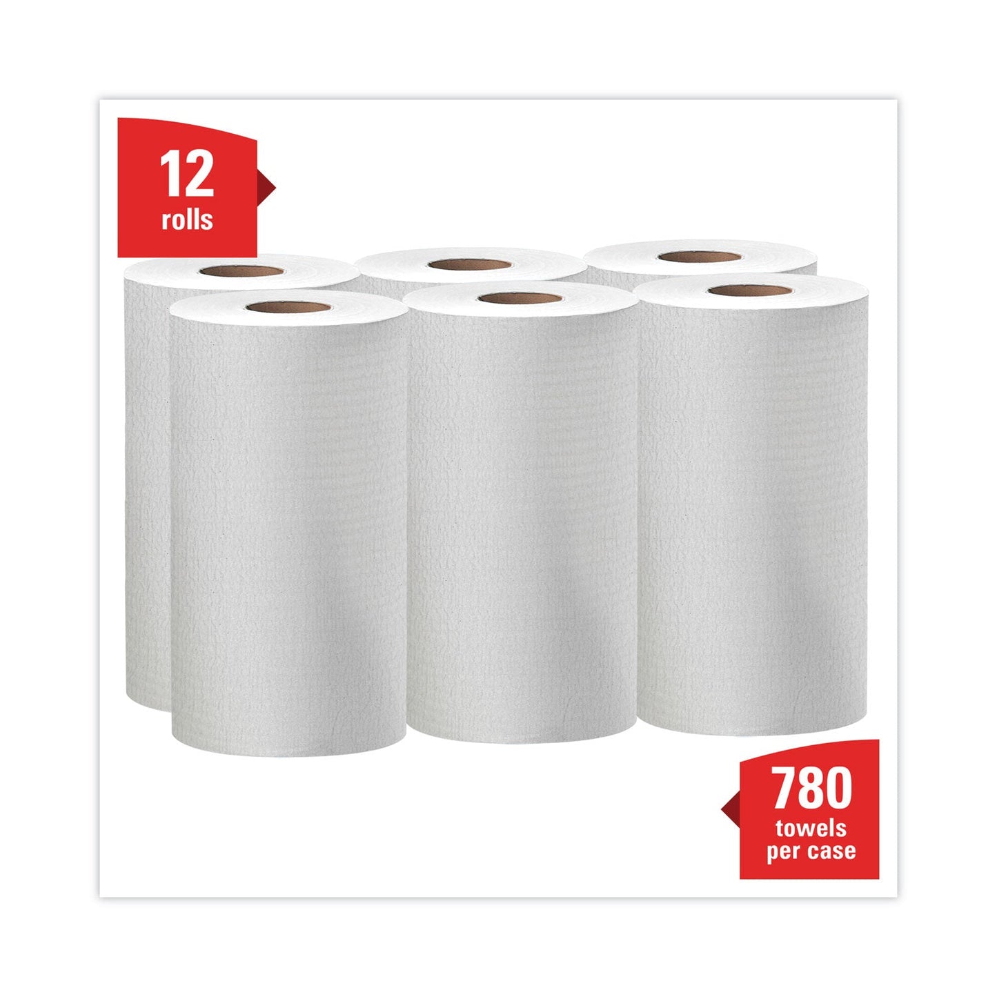 WypAll General Clean X60 Cloths, Small Roll, 13.5 x 19.6, White, 130/Roll, 6 Rolls/Carton