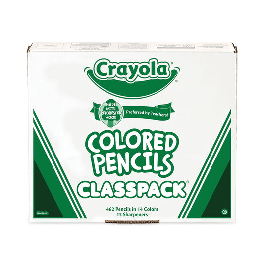 Crayola Color Pencil Classpack Set, 3.3 mm, 2B (#1), Assorted Lead/Barrel Colors, 462/Box