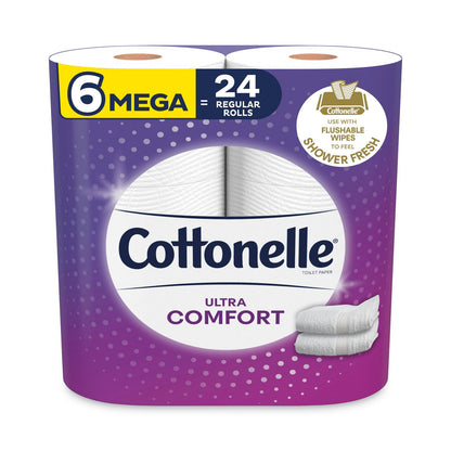 Cottonelle Ultra ComfortCare Toilet Paper, Soft Tissue, Mega Rolls, Septic Safe, 2-Ply, White, 284/Roll, 6 Rolls/Pack, 36 Rolls/Carton