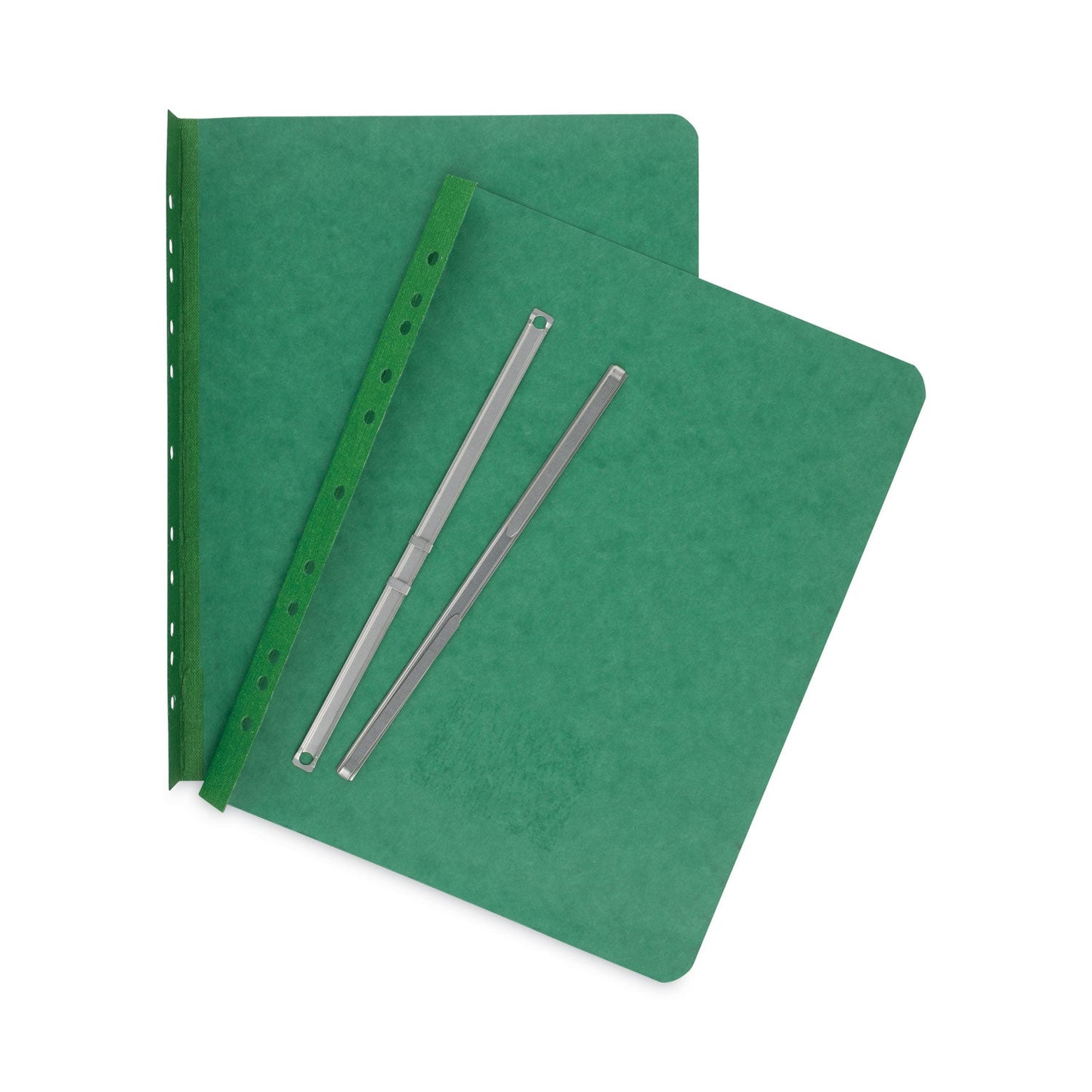 ACCO Pressboard Report Cover with Tyvek Reinforced Hinge, Two-Piece Prong Fastener, 3" Capacity, 8.5 x 11, Dark Green/Dark Green