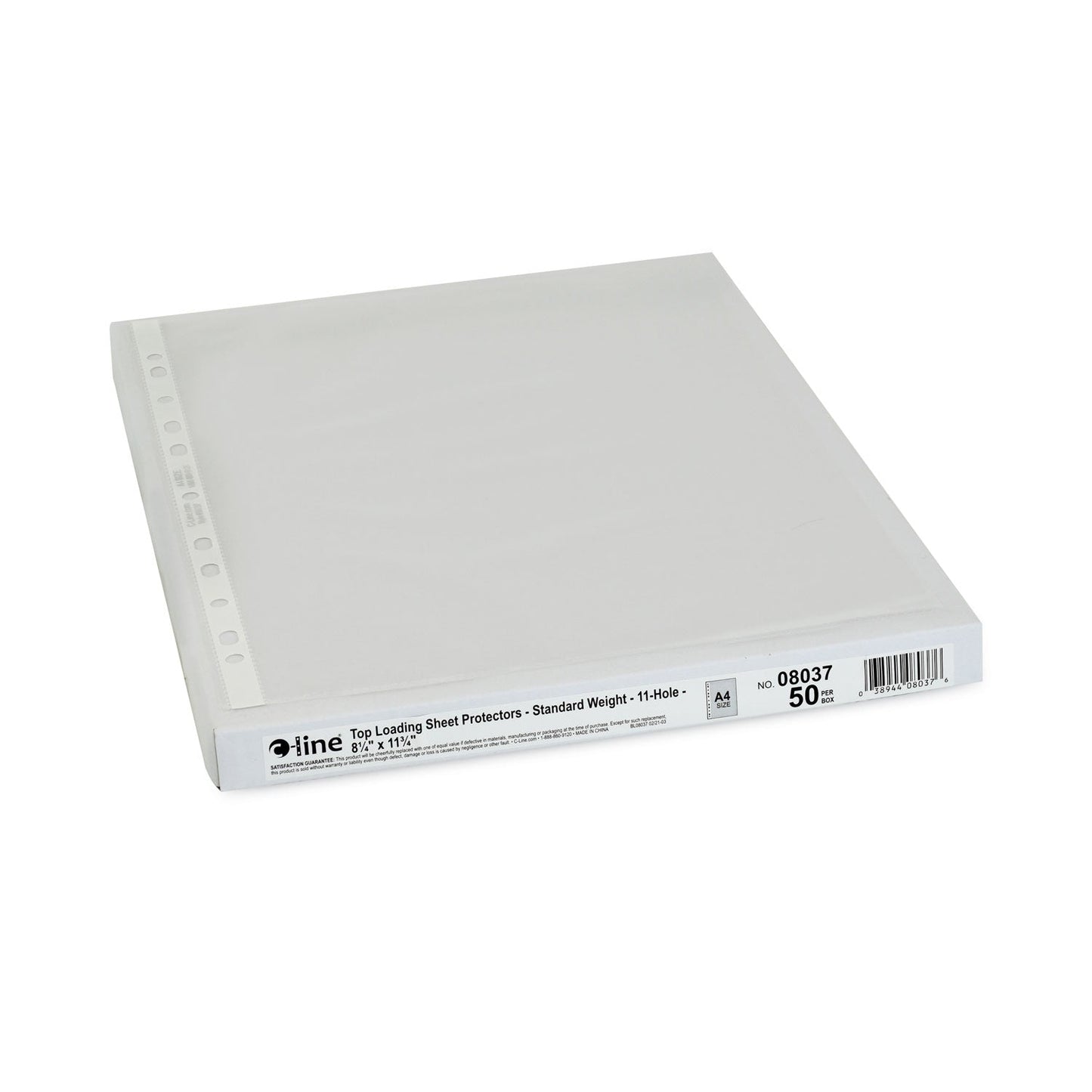 C-Line Standard Weight Poly Sheet Protectors, Clear, 2", 11.75 x 8.25, 50/Box