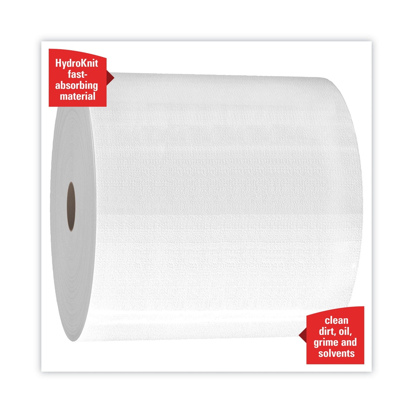 WypAll Power Clean X80 Heavy Duty Cloths, Jumbo Roll, 12.4 x 12.2, White, 475/Roll