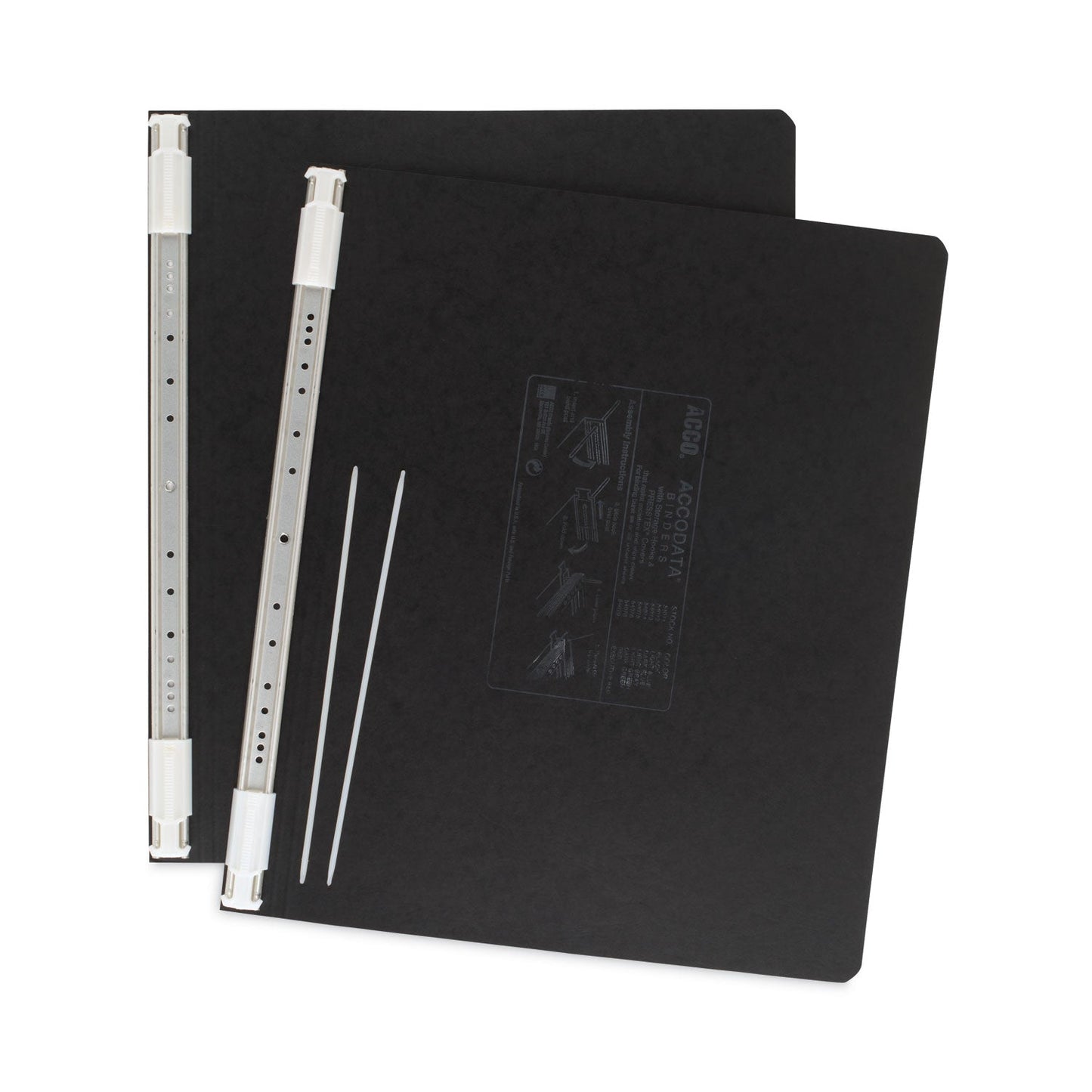 ACCO PRESSTEX Covers with Storage Hooks, 2 Posts, 6" Capacity, 14.88 x 11, Black